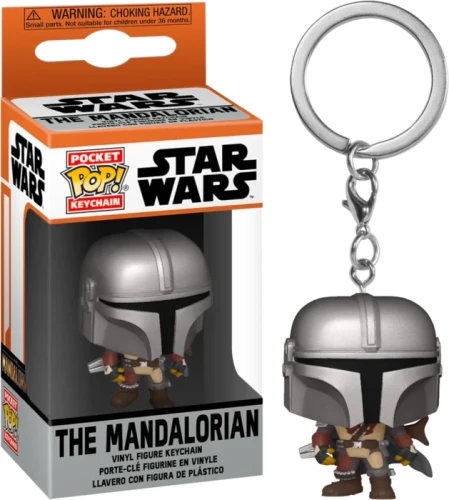 Brelok do kluczy Funko Pocket POP! Mandalorian w srebrnej zbroi z Beskaru