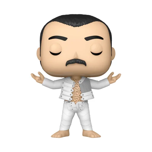 Winylowa figurka Freddiego Mercury’ego w białym stroju z teledysku Queen