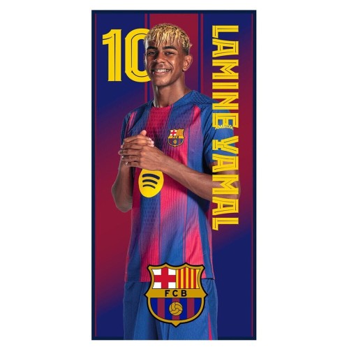 Sportowy ręcznik z mikrofibry FC Barcelona z wizerunkiem Lamine Yamala i numerem 19