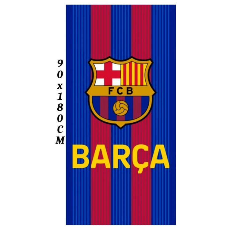 Duży ręcznik plażowy z mikrofibry FC Barcelona rozmiar XL 90x180 cm