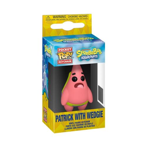 Brelok do kluczy Patryk Rozgwiazda Funko Pocket POP! widok na żółte pudełko kolekcjonerskie.
