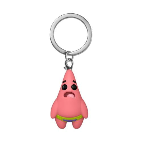 Zabawny brelok Patryk z bajki SpongeBob jako mini figurka Funko – widok z tyłu na detale.