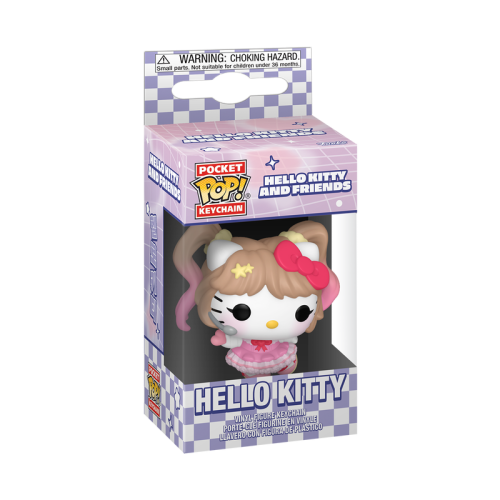 Brelok do kluczy Hello Kitty w wersji K-Pop widok na opakowanie z okienkiem – mini figurka Funko.
