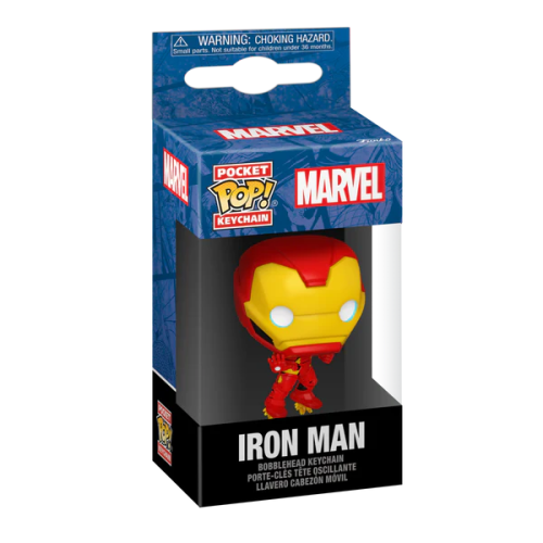 Brelok do kluczy Iron Man Funko Pocket POP! widok na opakowanie kolekcjonerskie Marvel.