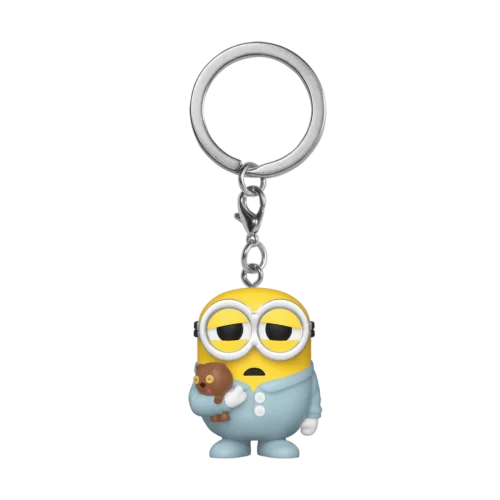 Brelok do kluczy Minionek Bob w niebieskiej piżamie jako mini figurka Funko Pocket POP!.