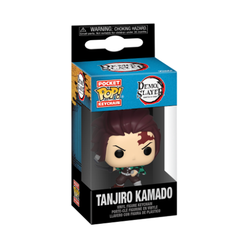 Mini figurka brelok Tanjiro Kamado z anime Demon Slayer Kimetsu no Yaiba widok z przodu.