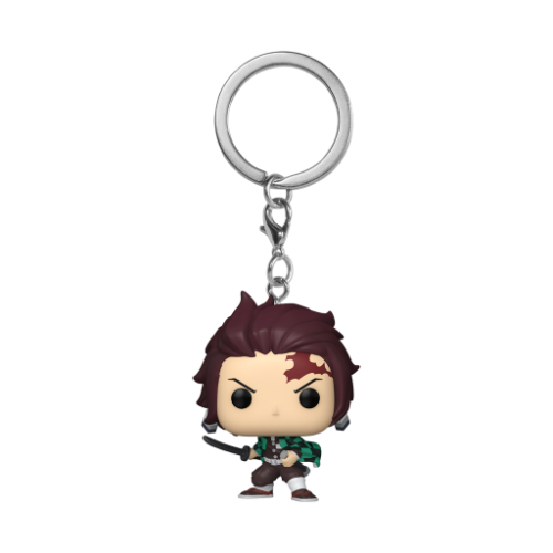 Brelok do kluczy Funko Pocket POP! Tanjiro Kamado – zbliżenie na detale postaci i kółko.