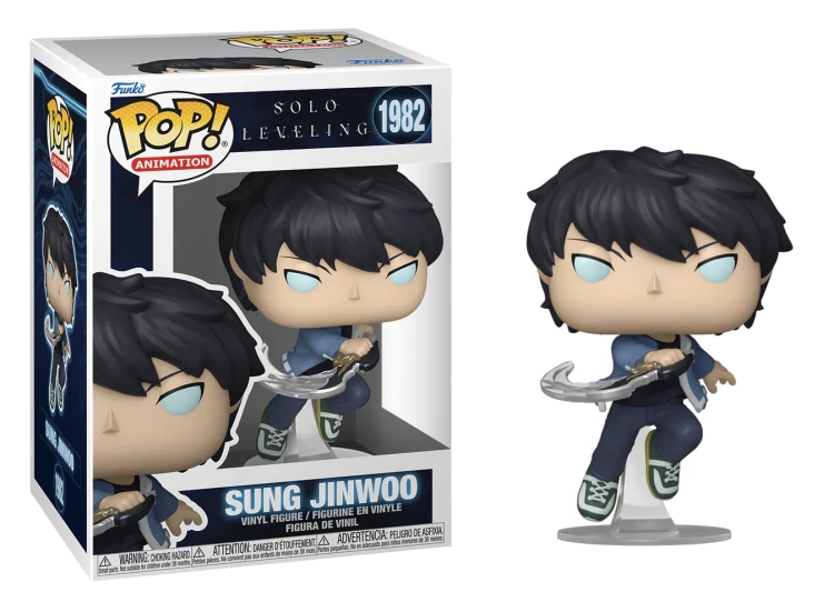 Figurka Funko POP! Animation Solo Leveling Sung Jinwoo 1982 ze sztyletami w oryginalnym pudełku.