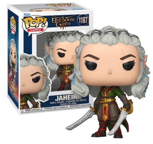 Figurka Funko POP! Games Baldur's Gate 3 Jaheira 1187 z mieczami w pudełku kolekcjonerskim.