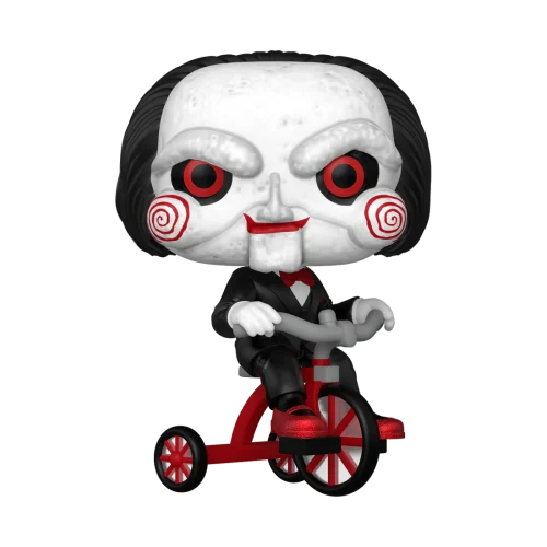 Kultowa lalka Billy na trójkołowym rowerku z horroru SAW jako figurka winylowa Funko POP!.
