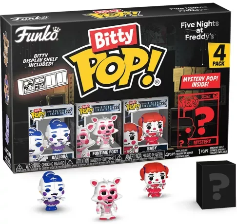 Zestaw Funko Bitty Pop! FNAF Ballora Funtime Freddy Baby i Mystery Figure przód opakowania.