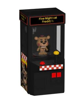 Zbliżenie na pudełko kolekcjonerskie Bitty Pop! FNAF Toy Freddy Arcade Display.