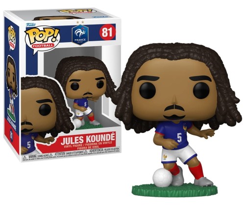 Figurka Funko POP! Jules Koundé reprezentacja Francji obok opakowania