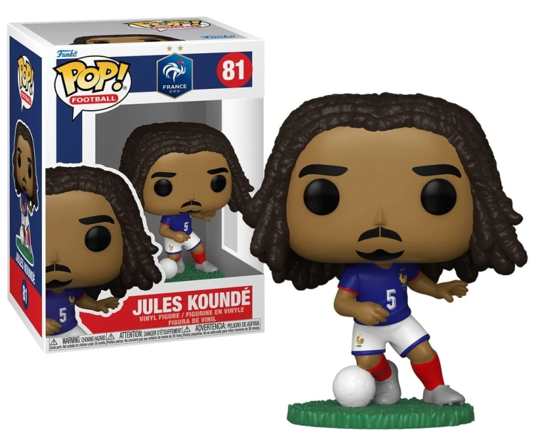 Figurka Funko POP! Jules Koundé reprezentacja Francji obok opakowania