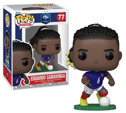 Figurka Funko POP! Eduardo Camavinga reprezentacja Francji obok pudełka