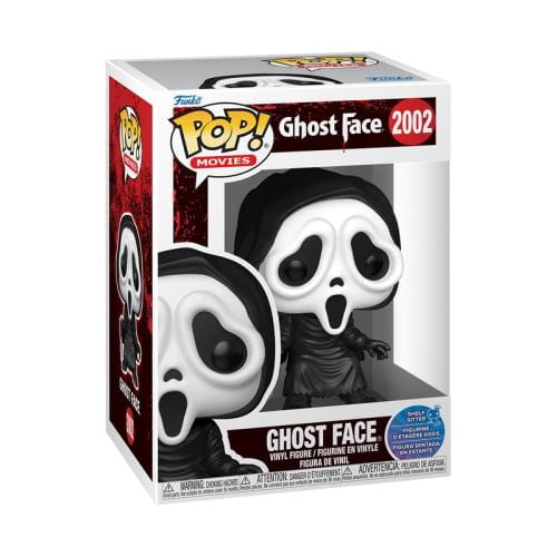 Kolekcjonerska figurka Funko POP! Ghost Face 2002 z horroru Krzyk widok opakowania.