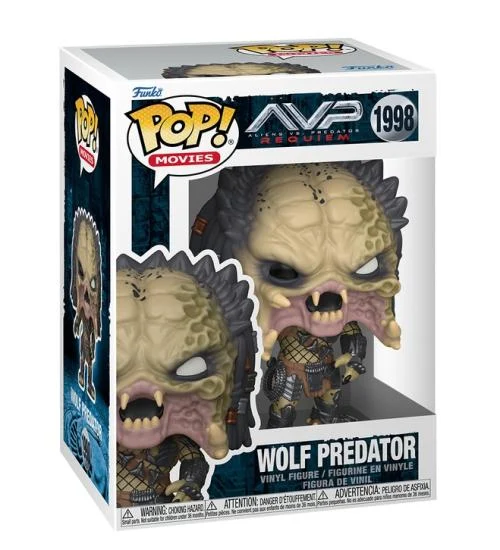 Kolekcjonerska figurka Funko POP! Wolf Predator 1998 z filmu sci-fi widok opakowania.
