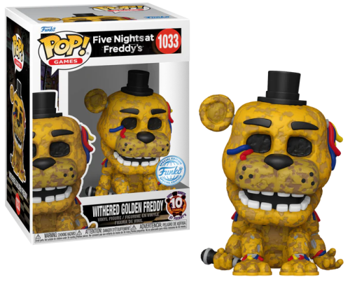 Figurka Funko POP! FNAF Withered Golden Freddy 1033 uszkodzony animatronik w pudełku.